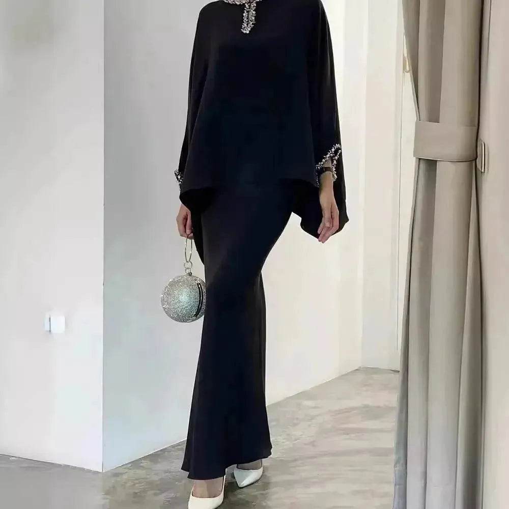 Women's Middle East Pearl Mop Dress Suit Arabtop and Blouse Elegant Matching ArabTop and Skirt suit Arab2 piece outfit - EX-STOCK Canada
