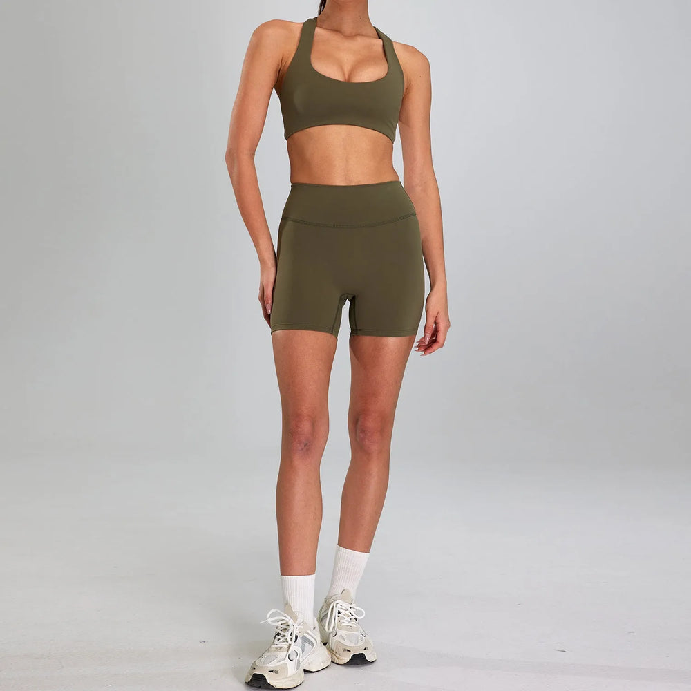 High-intensity Sports Suit Outdoor Running Nude Feel Workout Clothes Slimming High Waist - EX-STOCK CANADA