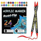 Acrylic Marker Pen Double-headed Stackable Water-based Paint Brush Paint Marker and Highlighter - EX-STOCK CANADA