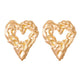 New Pleated Lava Hollow Heart-shaped Earrings Personality Exaggerated Love Earrings For Women Valentine's Day Jewelry - EX-STOCK Canada