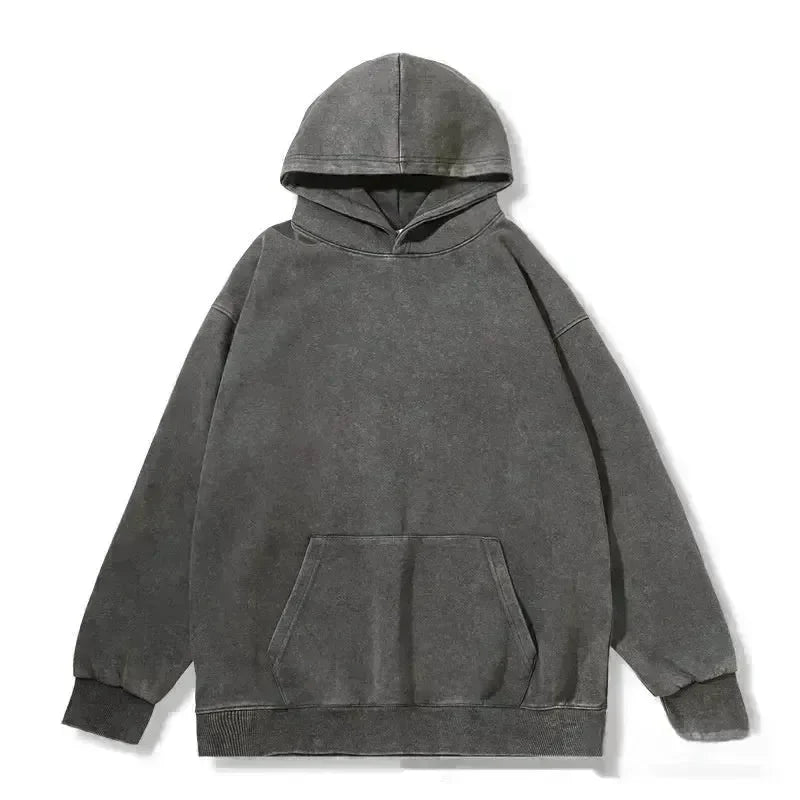 Unisex Teen Waxed Washed Distressed Hoodie Sweatshirt Pullover top - EX-STOCK CANADA
