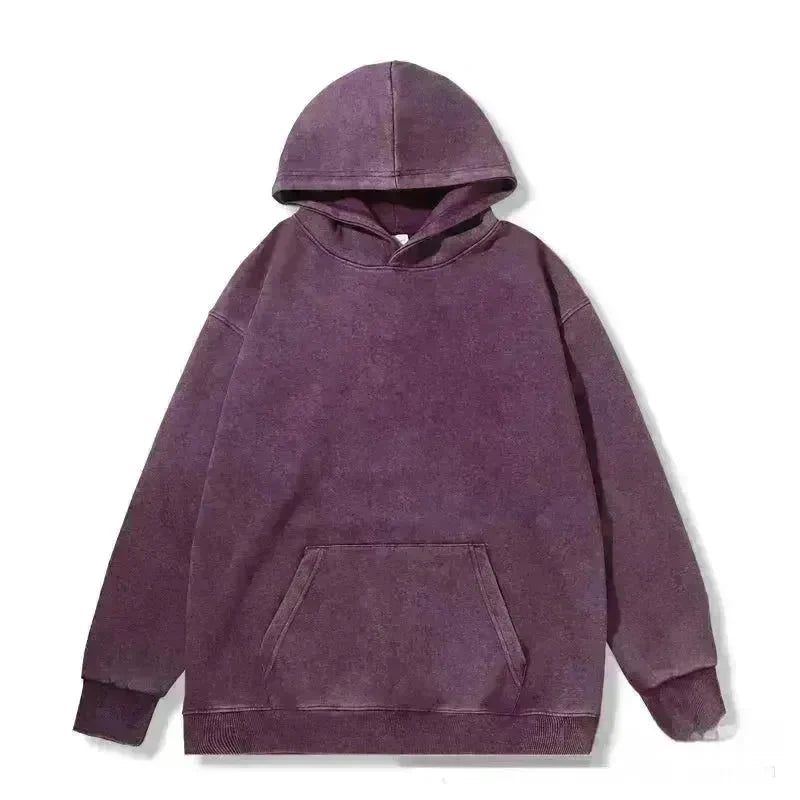 Unisex Teen Waxed Washed Distressed Hoodie Sweatshirt Pullover top - EX-STOCK CANADA