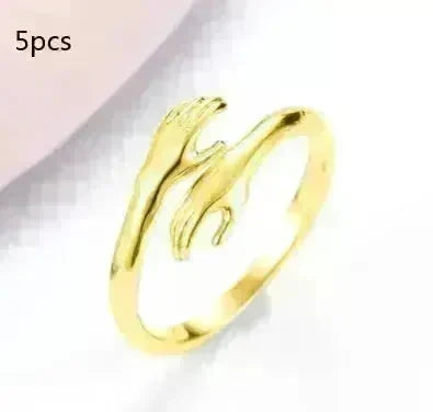 Alloy Simple Hands Hug Ring Opening Adjustable Jewelry - EX-STOCK CANADA