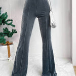 High Waist Lamp Wick Corduroy Bell-bottom Pants Wide Leg Women - EX-STOCK Canada