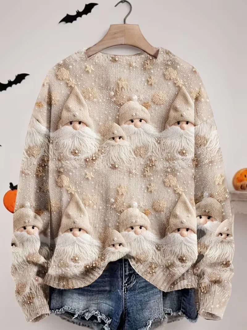 Women's Pullover Christmas Pattern Round Neck Sweatshirt EX-STOCK Canada 