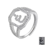 Fashion Micro Inlaid Zircon Arab Letters Ring for women - EX-STOCK CANADA