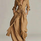 Long-sleeve linen-blend two-piece outfit for women