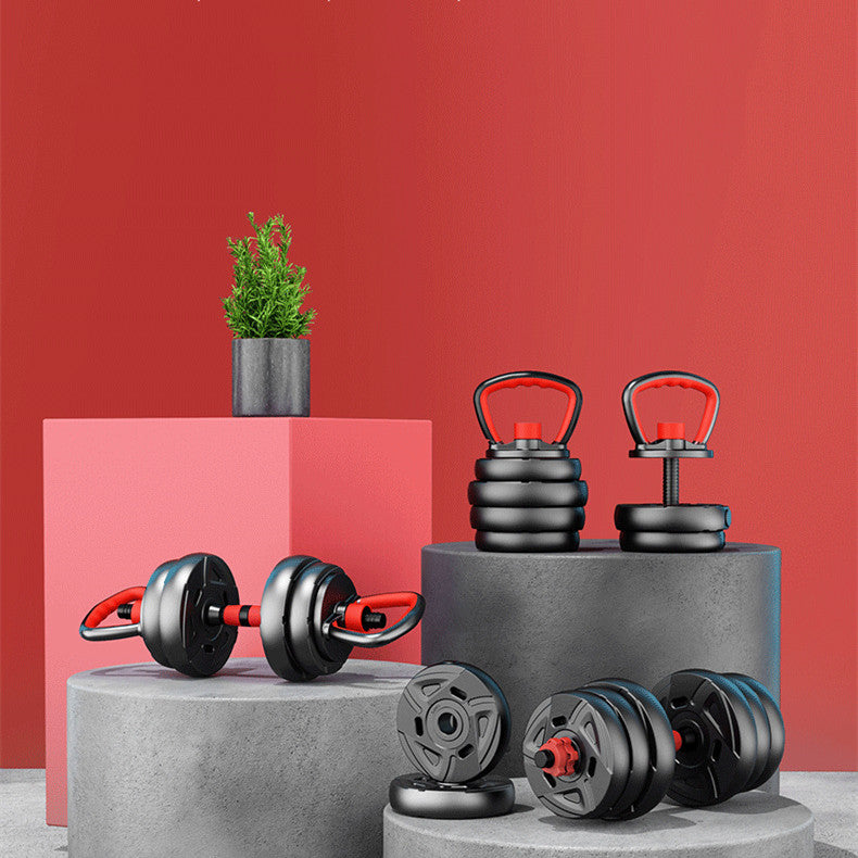 Équipement de fitness pour homme, barre avec haltères recouverte de caoutchouc, réglable 
