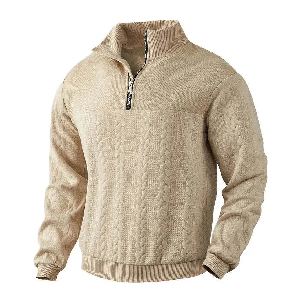 Casual Autumn Winter Half Zip Stand Collar Pullover Sweater top Men - EX-STOCK Canada