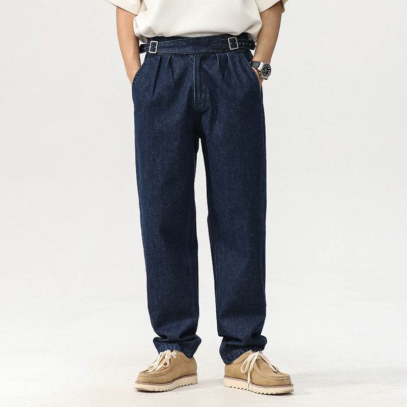 Blue Denim Straight High Waist Jeans pant For Men - EX-STOCK Canada