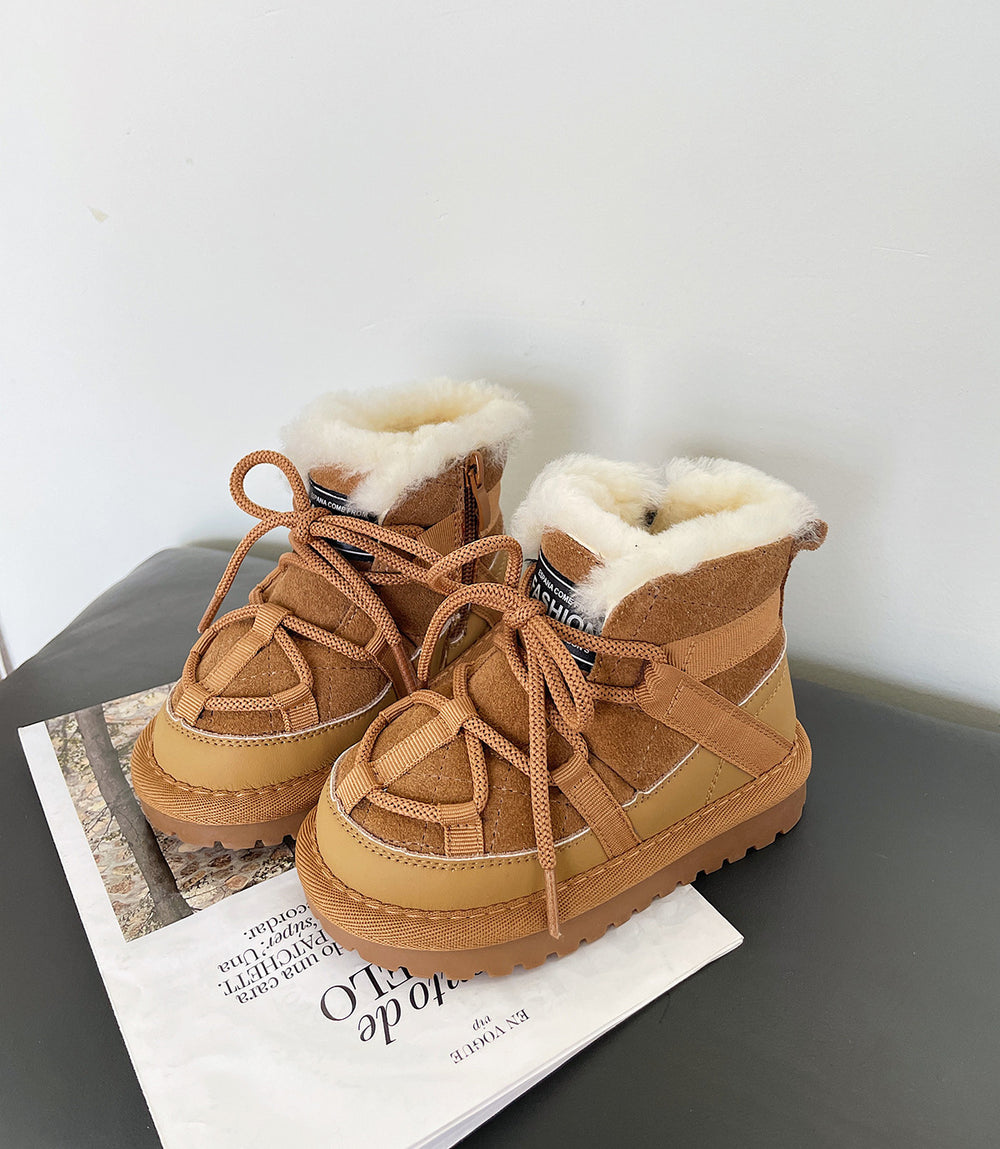 Boys' Fleece-Lined Toddler Ankle Boots – Camel
