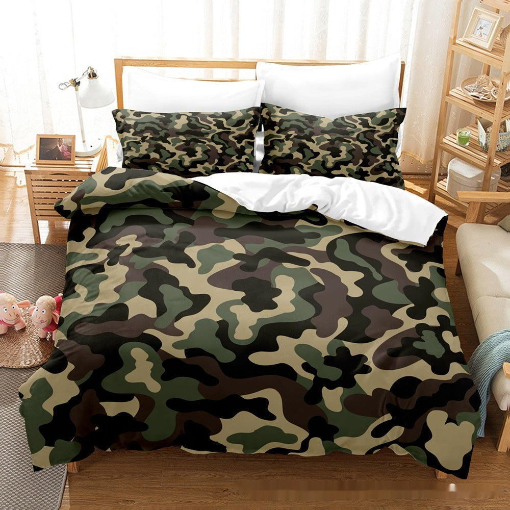 Printed Home Textile Animal Fur Grain Duvet Cover Pillowcase Three-piece Set EX-STOCK Canada 