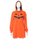 Halloween Costume Pumpkin Print Long Sleeve Hoodie Dress - EX-STOCK Canada