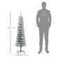 5ft Flocked Christmas Tree, Pencil Christmas Tree With Realistic Branch Tips, Folding Metal Stand, Green EX-STOCK Canada 