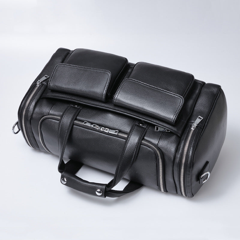 Leather Men's Hand-held Large-capacity Short-distance Travel Bag | EX-STOCK Canada 