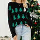 Women's Jacquard Christmas Tree Long Sleeve Red Christmas Sweater EX-STOCK Canada 