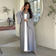 Abaya two piece set Elegant Satin Plain Color Abaya Kimono Open front Abaya Dubai Abaya wear for Middle East Women - EX-STOCK Canada