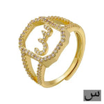 Fashion Micro Inlaid Zircon Arab Letters Ring for women - EX-STOCK CANADA