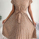 Casual Spring Summer Tie belt Pleated Floral Midi Dress - EX-STOCK Canada