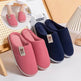 Solid Color Striped Slippers For Women Thick-soled Anti-slip Indoor Warm Plush Home Shoes Couple Women Men Slipper Winter - EX-STOCK Canada