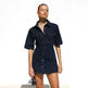Women's Short Sleeve Pocket Waist Shirt Denim Dress - EX-STOCK Canada