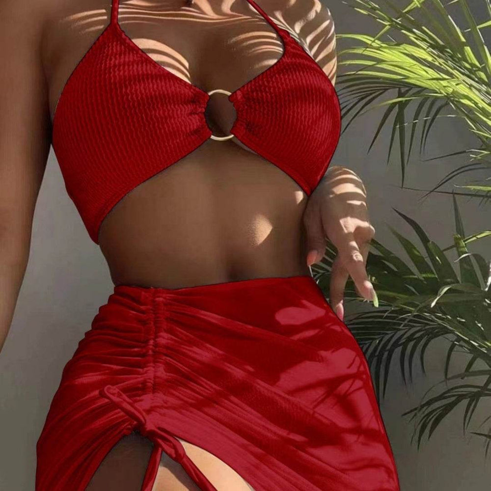 3pcs Halter Bikini Summer Fashion Personalized Three-point Beach Swimsuit For Women - EX-STOCK Canada