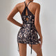 Strapless Corset Mini dress Leopard Lace mesh A-line Tube short dress for club and party - EX-STOCK Canada