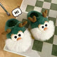 Cute Cartoon Christmas Deer Cotton Shoes Winter Indoor Floor Home Slippers Half-covered Heel Warm Plush Shoes Women - EX-STOCK CANADA