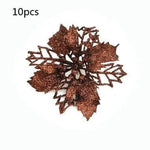 Glitter Artifical Christmas Flowers Christmas Tree Decorations For Home Fake Flowers Xmas Ornaments New Year Decor - EX-STOCK Canada