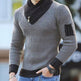 Independent Station Casual Slim Knit Pullover Long-sleeved Scarf Collar Sweater Men's EX-STOCK Canada 