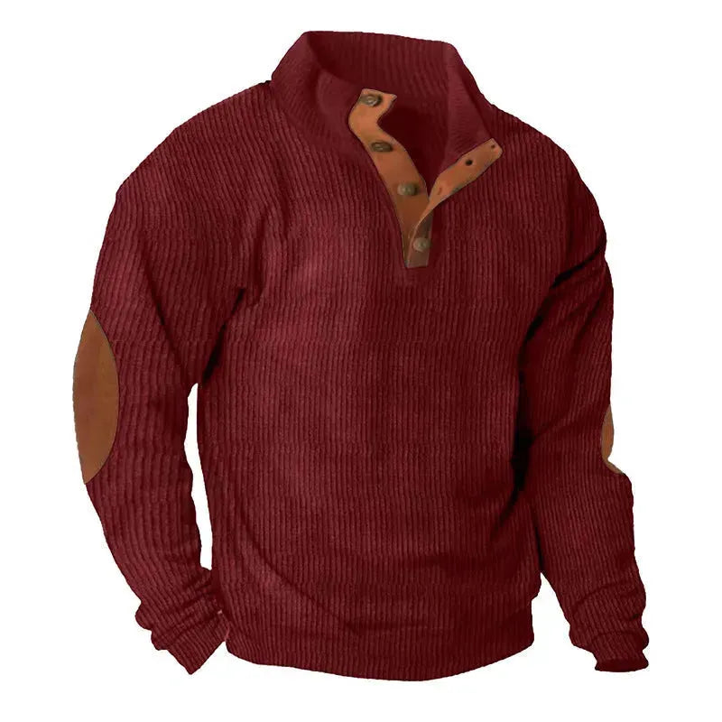 Corduroy Casual Stand Collar Long-sleeved Sweater men - EX-STOCK CANADA