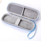 Gray and blue electronic case on a white background