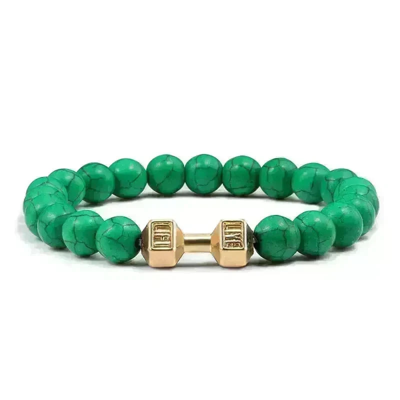Turquoise Energy Gun Black Electroplated Alloy Beaded Bracelet - EX-STOCK CANADA