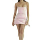 Chic Women's Fashion Tube Top Irregular Pleated Elastic Satin Mini Dress for Evening Party, Cocktail - EX-STOCK CANADA