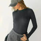 Elegant Chic Long sleeve Elastic Crop Top for Women - EX-STOCK CANADA