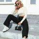 Elegant Ripped Wide-leg Baggy Jeans Pant Women - EX-STOCK CANADA