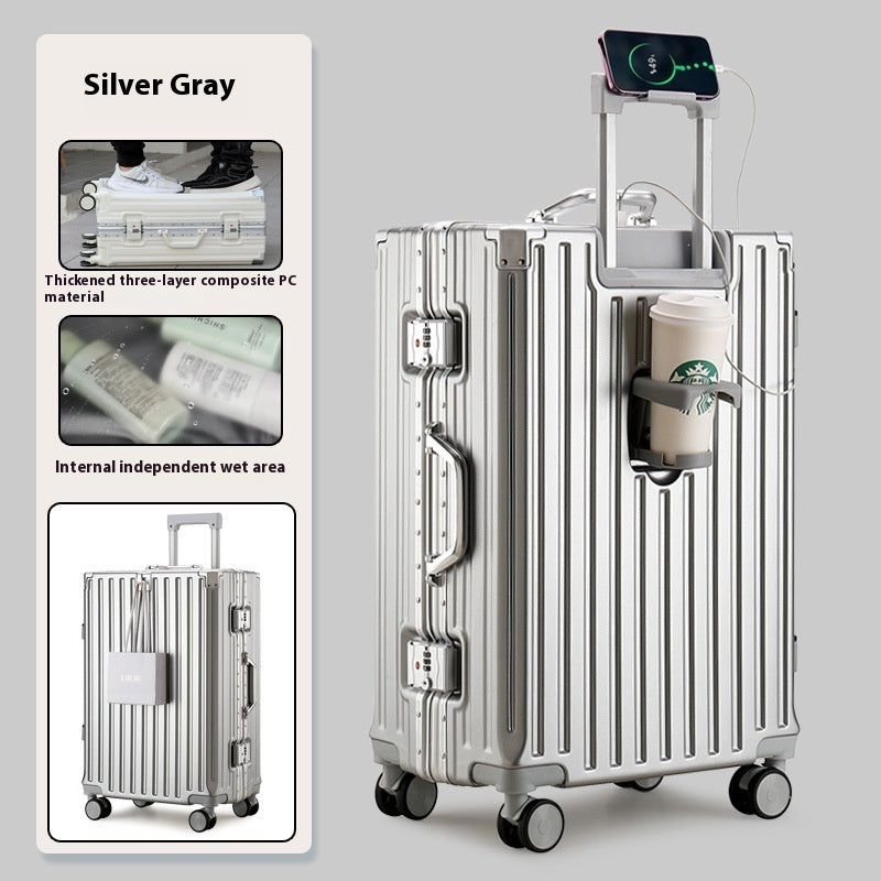Large Capacity Travel Aluminum Frame Password Luggage | EX-STOCK Canada 