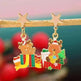 Fashionable Asymmetric Cartoon Dripping Oil Christmas Elk Earrings - EX-STOCK CANADA
