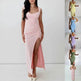 Slim Sleeveless Slit Dress With Back Tie Design Fashion Temperament Dresses For Women Clothing - EX-STOCK CANADA