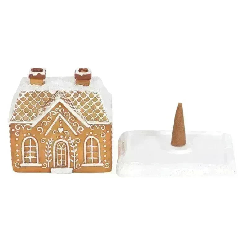 Christmas Snow Top Resin Ginger Cake Cottage Incense Burner - EX-STOCK CANADA