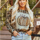 Brown Bleached Halloween Pumpkin Leopard Print Sweatshirt - EX-STOCK Canada