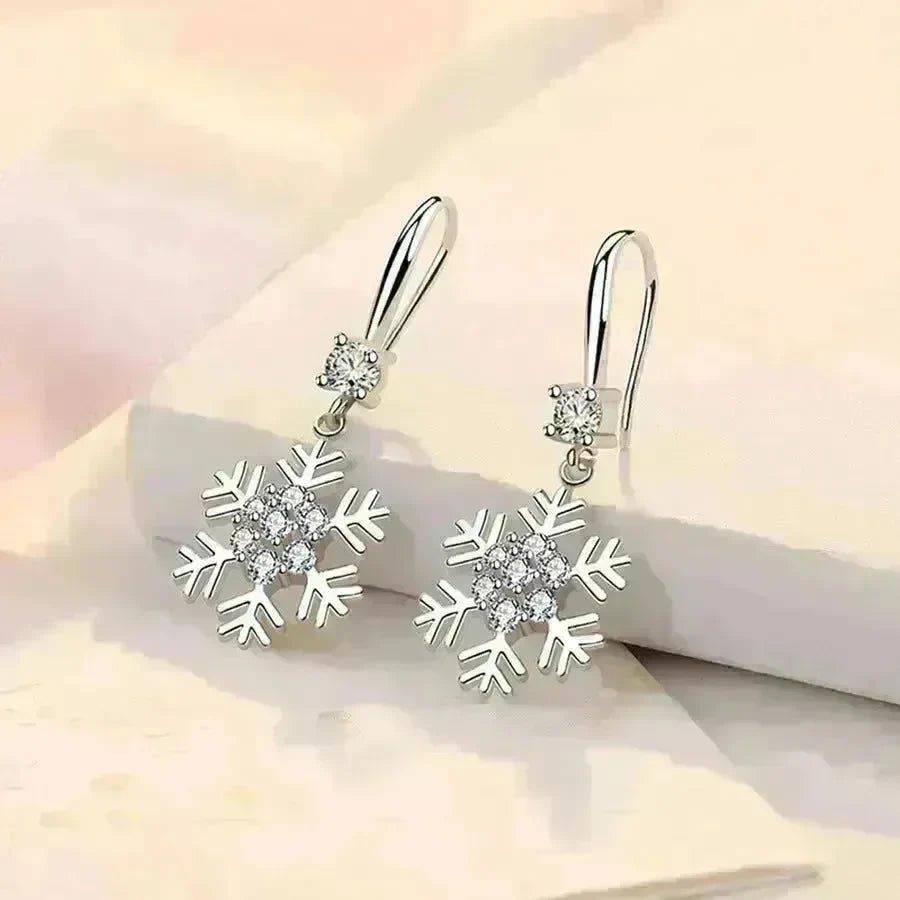 Temperament Snowflake Earrings With Rhinestones Fashion Personalized Christmas Earrings For Women Jewelry - EX-STOCK CANADA