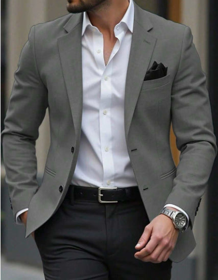 Men's Casual Light Business Suit Jacket grey