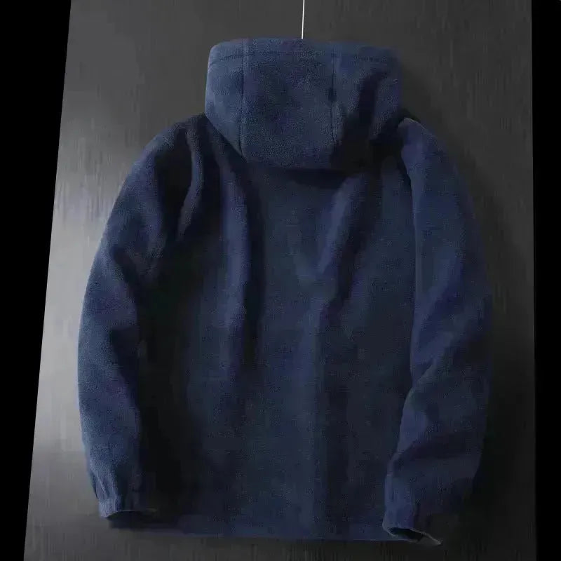 Uomini inverno più dimensioni da uomo spazzolato in pile di pile con cerniera con cappuccio Pullover della felpa con cappuccio