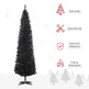 7FT Artificial Christmas Tree, Pencil Christmas Tree With Realistic Branches, Stable Stand, Black EX-STOCK Canada 