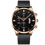 Mens Business Luxury Watches For Men Mesh Band Quartz Watch