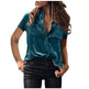 European And American Spring And Summer Pocket Short Sleeve Suede Shirt For Women - EX-STOCK CANADA