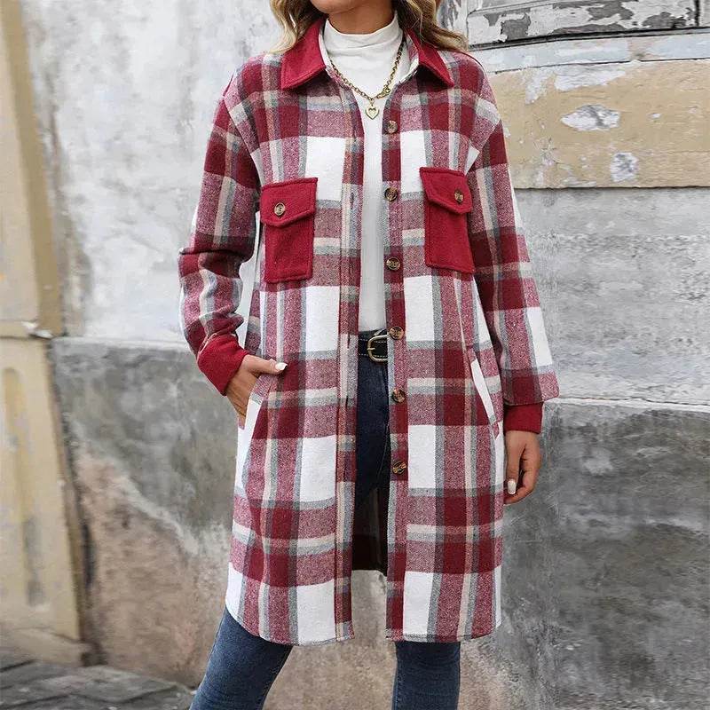 plaid jacket womens outfit Winter cashmere Jacket Outwear for women - EX-STOCK Canada