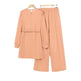 Middle East Muslim Round Neck Long Sleeve Belt Elastic Waist Top And Trousers Suit - EX-STOCK Canada
