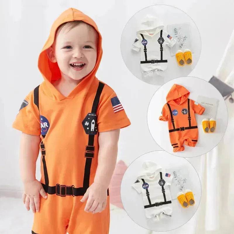 Space Suit Summer Long-sleeved Jumpsuit Holiday Pullover Clothes Baby boy Astronaut costume - EX-STOCK Canada